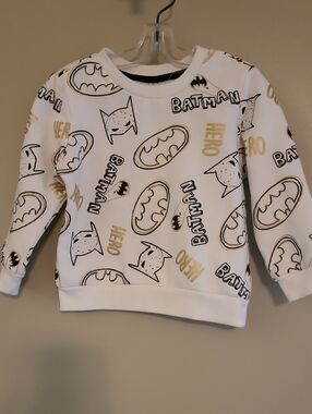 Batman cream sweatshirt with gold & black logos